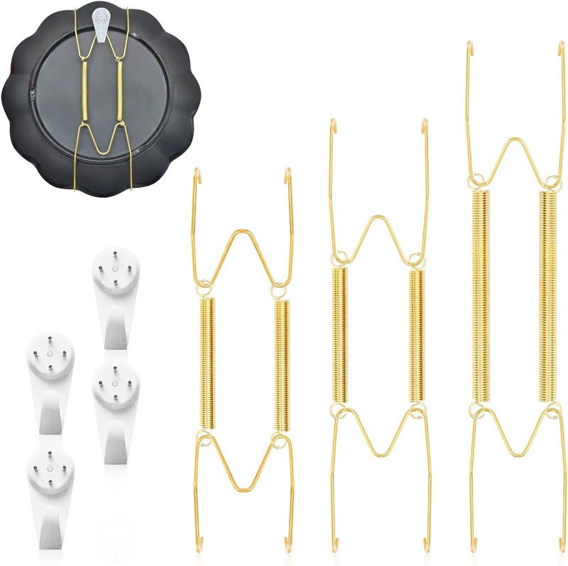 Fozite Decorative Plate Hangers for The Wall – 3 Sizes of 6/8/10 Inch Plate Hangers for Display with 4 Pack Wall Hooks, Invisible Wire Heavy Duty Plate Holders for Displaying or Picture Hanging - Image 1